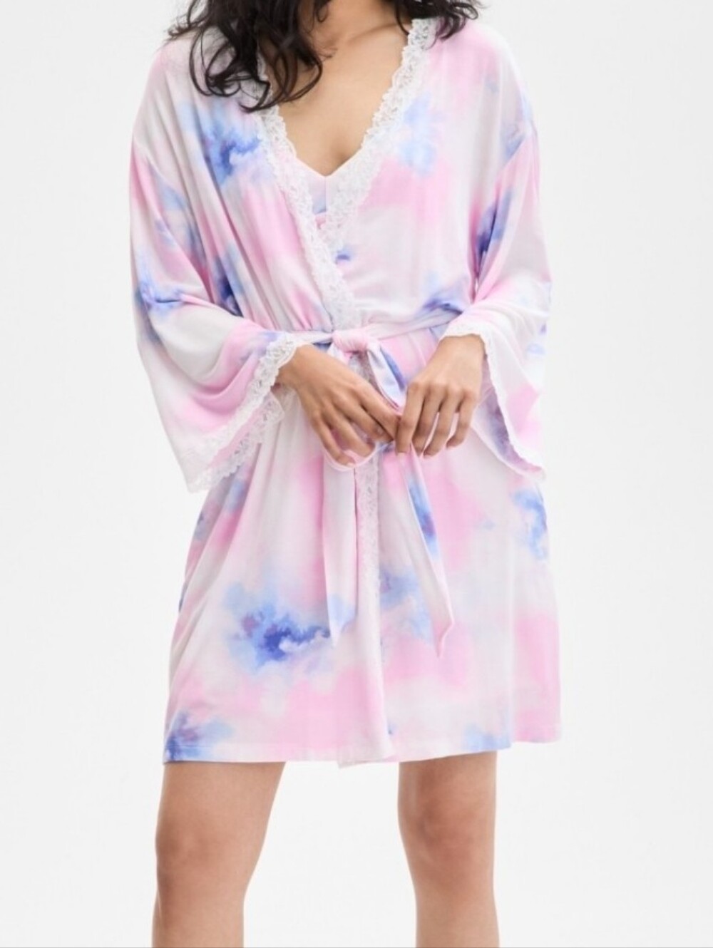 I.n.c. International Concepts Women's Lace-Trim Knit Wrap Robe